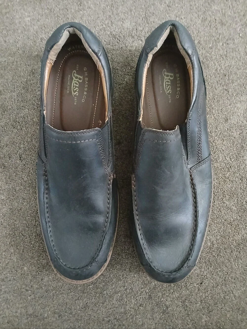 G.H. Bass & Co. Men’s Black Leather Slip-On Loafers